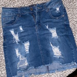 Wax Jean Skirt